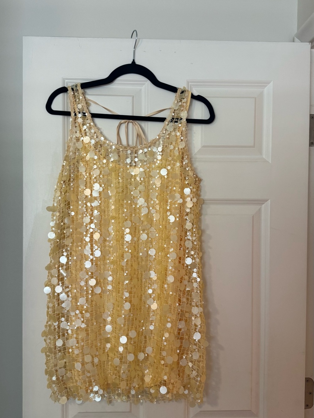 emory park Gold Sequin Drop-Disc Party Dress